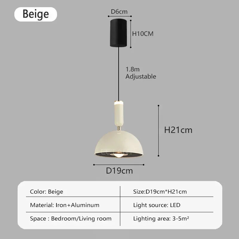 Nordic Liftable LED Pendant Light – Modern Iron Hanging Lamp for Bedroom, Living Room, Study, and Bar (Adjustable Height, Warm Light)