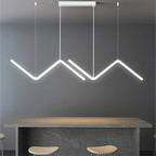 Modern LED Pendant Light – Nordic Gold Chandelier for Kitchen, Dining Room, and Restaurant, Z-Shape Design with Remote Control