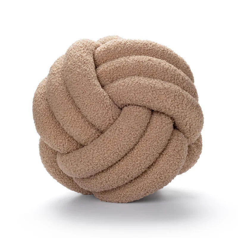 Throw Pillow - Cozy - Hand-knotted Ball - Sheepskin