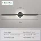 Vinantica | LED Wall Light LineaLux | Black & Gold | 40/60/80 cm | Warm, Cold & Three-Color Light | Modern Mirror & Wall Lighting