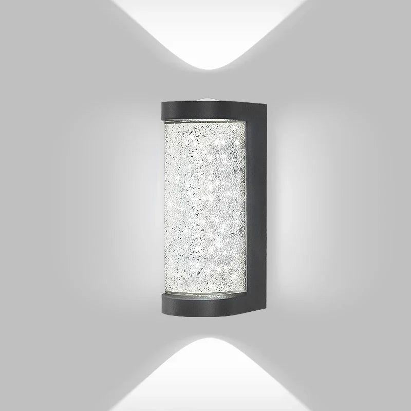 Modern Waterproof LED Outdoor Wall Lamp – Crystal Wall Sconce for Garden, Patio, and Doorway Lighting
