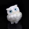 Natural Crystal Owl Figurine: Handmade Collector's Item