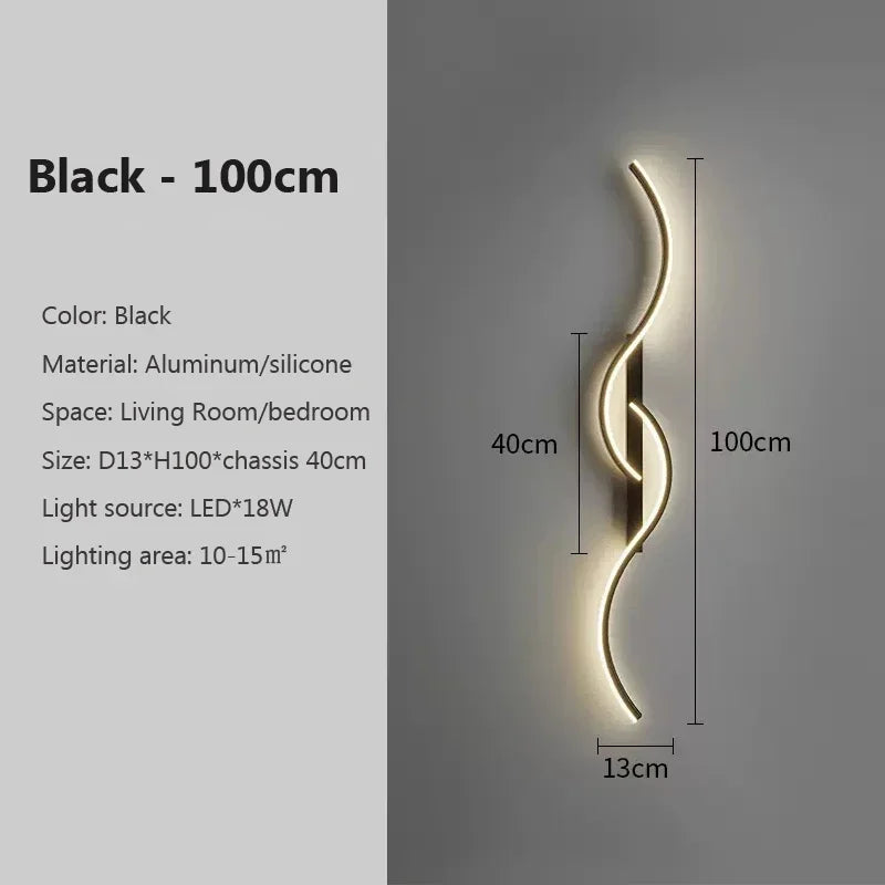 Modern LED Wall Lamp – Smart Remote-Controlled Sconce for Bedroom, Living Room, and Staircase