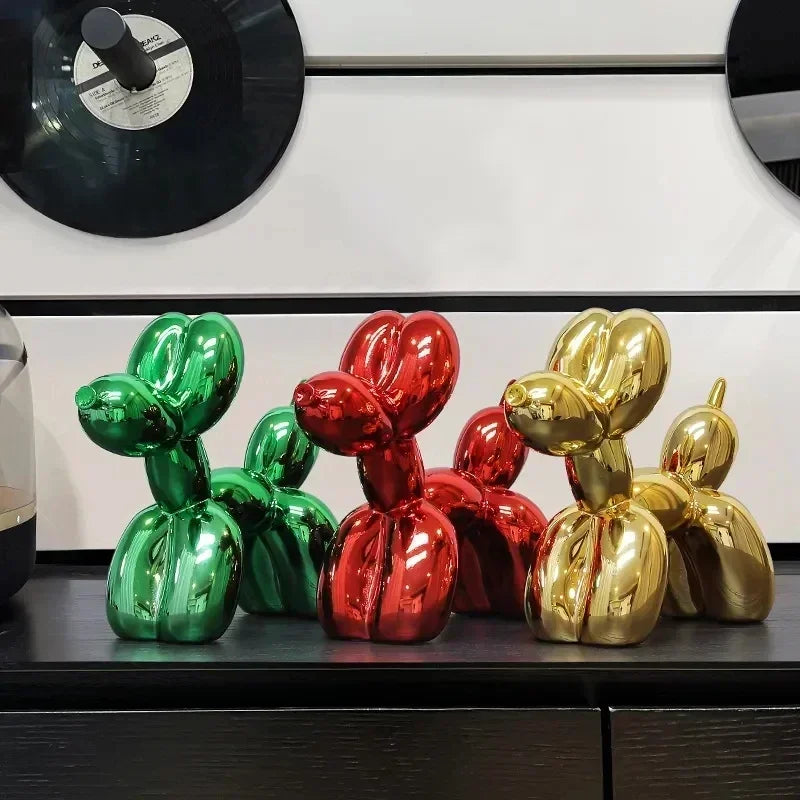 Nordic Balloon Dog Sculpture Resin Animal Ornament Art Sculptures and Figures Craft Home Decoration Room Desktop Accessories