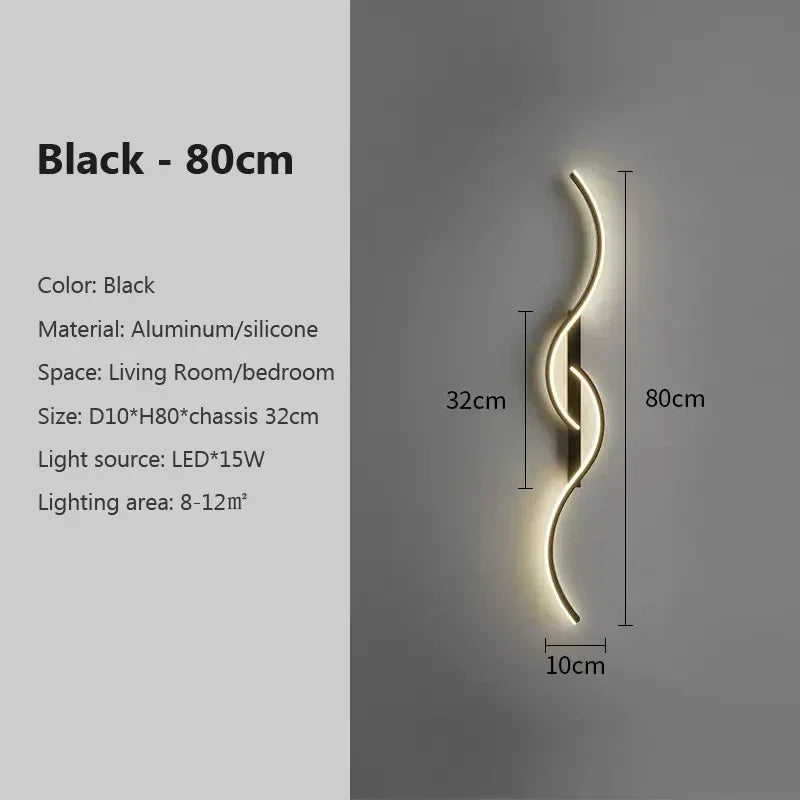 Modern LED Wall Lamp – Contemporary Wall Sconce for Living Room, Bedroom, Dining Room, and Hallway – Up & Down Lighting, Dimmable, Touch Switch, Indoor Home Decoration