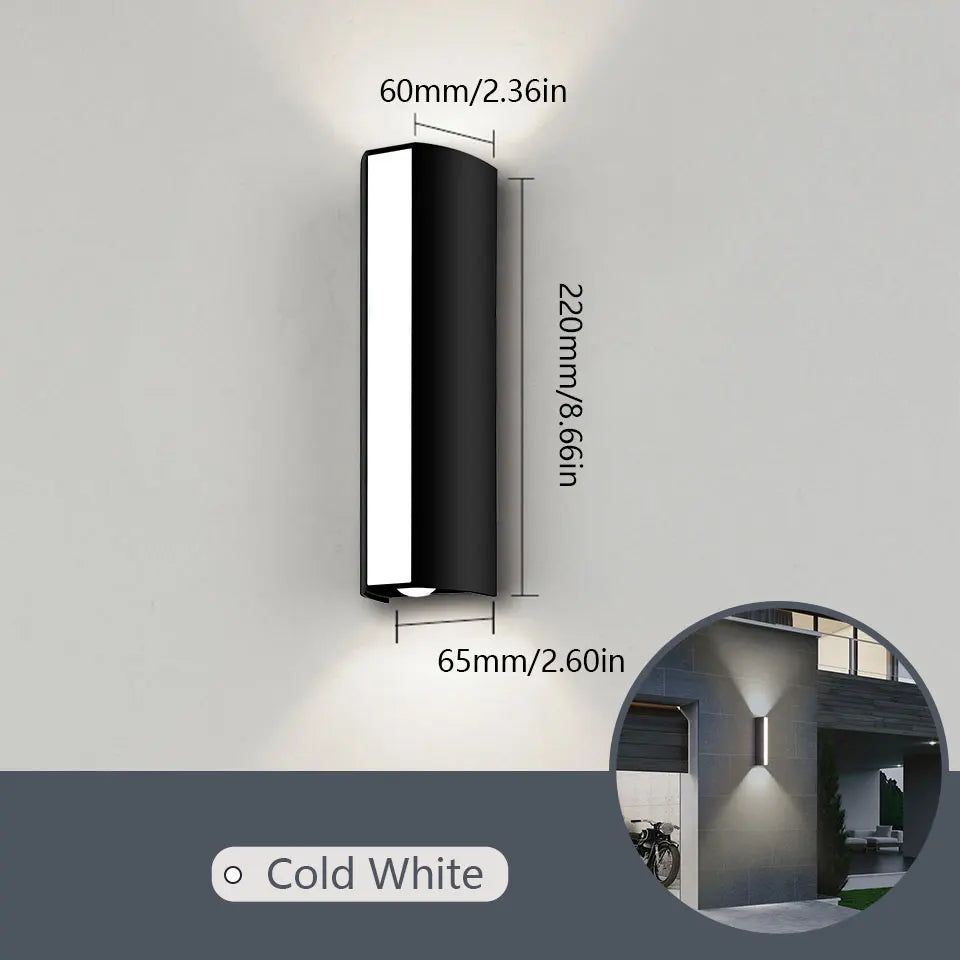 Modern Long LED Wall Light – Waterproof Outdoor Motion Sensor Lamp, IP66 Rating, AC 85-265V, for Garden, Patio, and Outdoor Decoration
