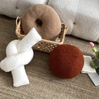 Nordic Bouclé Abstract Cushion – Minimalist Plush Pillow | Vinantica