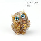 Natural Crystal Owl Figurine: Handmade Collector's Item