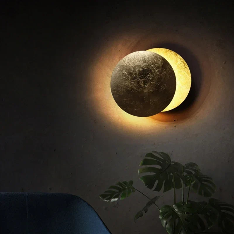 Modern Eclipse Wall Lamp – Round LED Wall Light for Bedroom, Aisle, Corridor, and Living Room