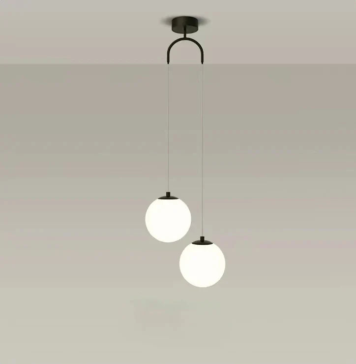 Modern Glass LED Pendant Light – Nordic Style Hanging Lamp for Living Room, Bedroom, Restaurant, and Bar, 220V AC, Indoor Lighting Fixture