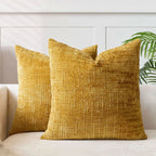 Chenille Throw Pillow Cover Bamboo Texture Solid Color
