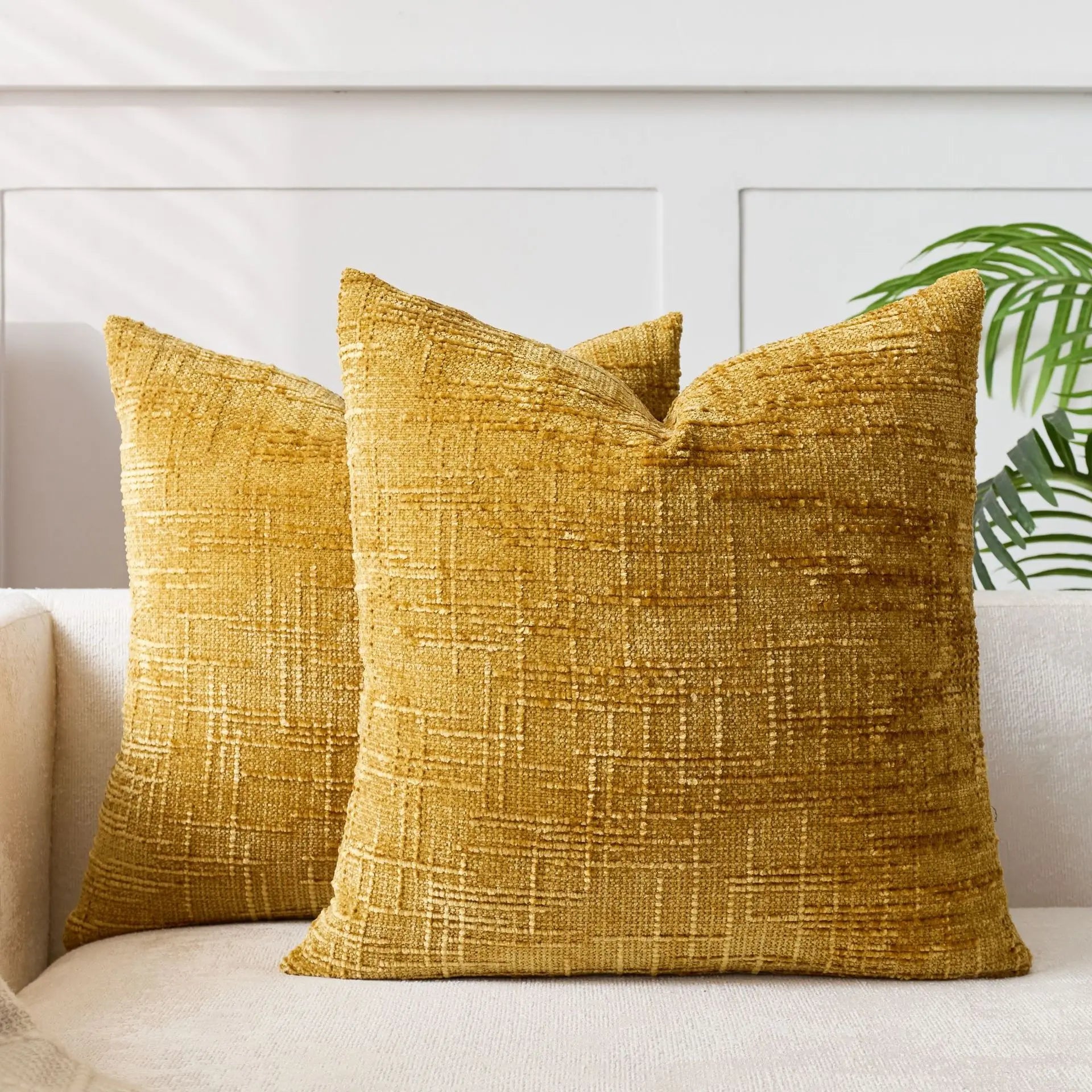 Chenille Cushion with Bamboo Texture in Solid Color for Sofa and Bedroom