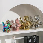 Nordic Ceramic Balloon Dog Sculpture Gold Animal Decorations Statue Living Room Ornaments Creative Desktop Ornament Home Decor