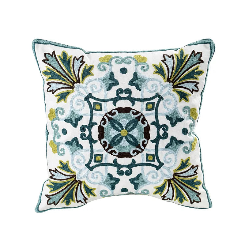 Simple Floral Colorful Nordic Cushion Covers 45x45cm Knitted Jacquard Linen Pillow Slips For Living Room Sofa Throw Cushions Contemporary Scandinavian Home Decor | Vinantica