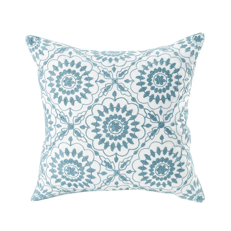 Simple Floral Colorful Nordic Cushion Covers 45x45cm Knitted Jacquard Linen Pillow Slips For Living Room Sofa Throw Cushions Contemporary Scandinavian Home Decor | Vinantica