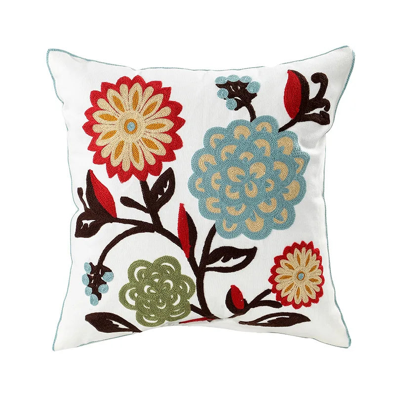 Simple Floral Colorful Nordic Cushion Covers 45x45cm Knitted Jacquard Linen Pillow Slips For Living Room Sofa Throw Cushions Contemporary Scandinavian Home Decor | Vinantica