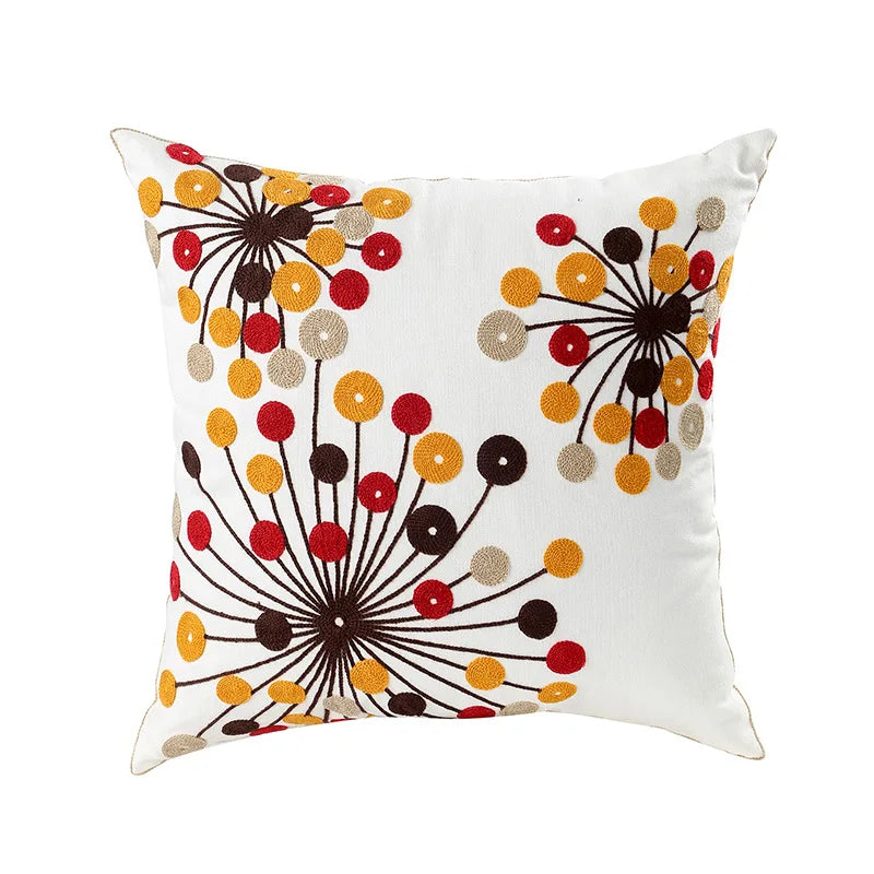 Simple Floral Colorful Nordic Cushion Covers 45x45cm Knitted Jacquard Linen Pillow Slips For Living Room Sofa Throw Cushions Contemporary Scandinavian Home Decor | Vinantica