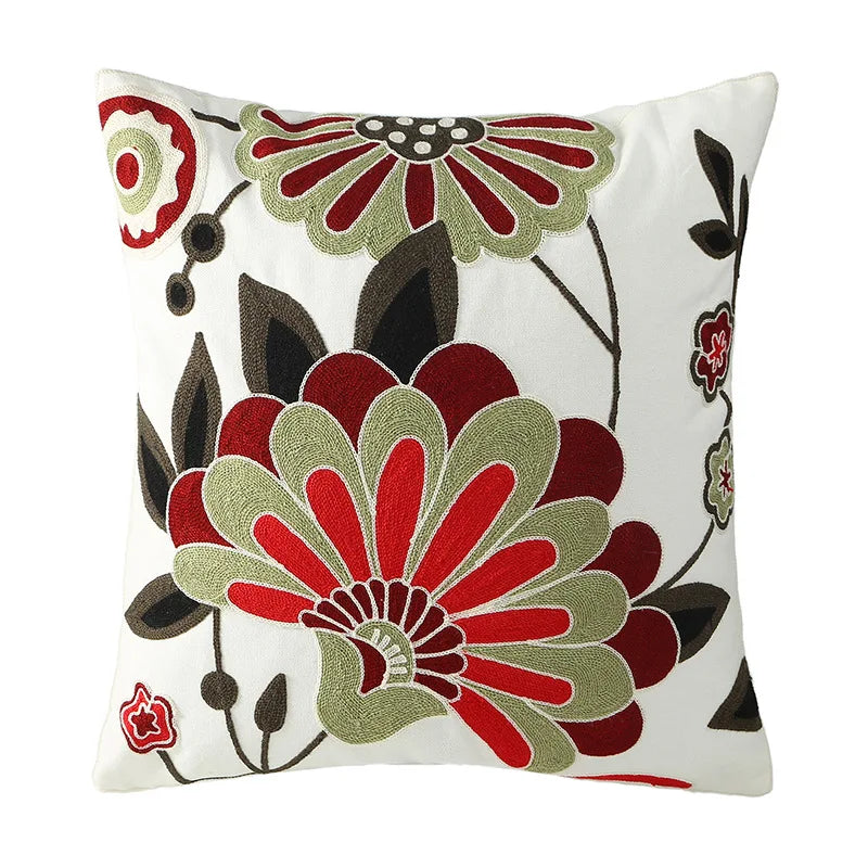 Simple Floral Colorful Nordic Cushion Covers 45x45cm Knitted Jacquard Linen Pillow Slips For Living Room Sofa Throw Cushions Contemporary Scandinavian Home Decor | Vinantica