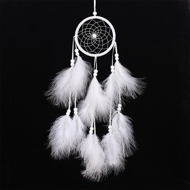 Simple creative home decor ornaments dreamcatcher car pendant (White)