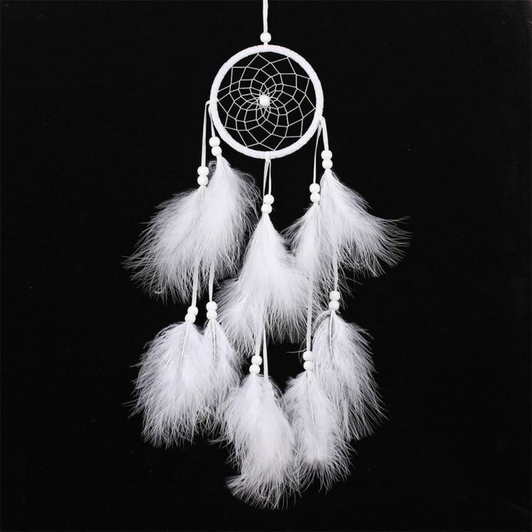 Simple creative home decor ornaments dreamcatcher car pendant (White)