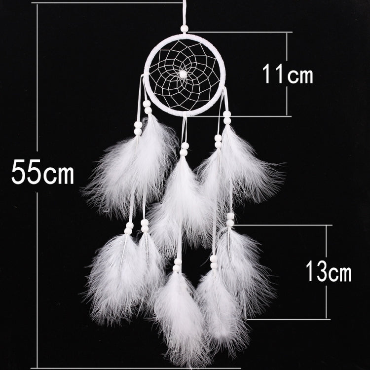 Simple creative home decor ornaments dreamcatcher car pendant (White)