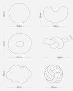 Nordic Bouclé Abstract Cushion – Minimalist Plush Pillow | Vinantica