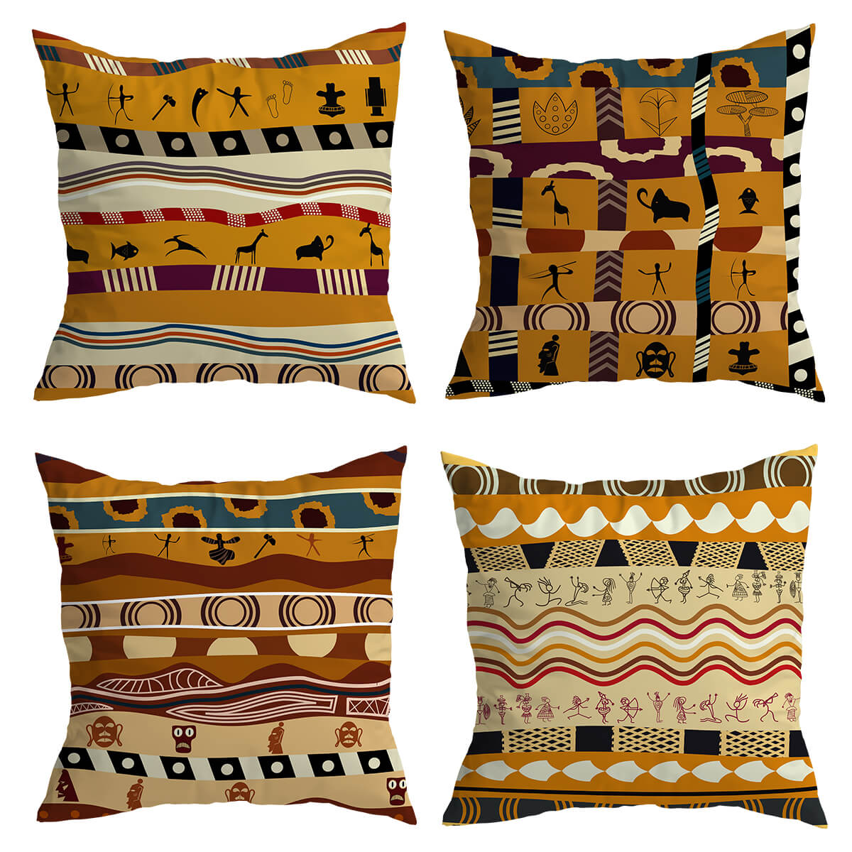 Decorative Cushion with African Pattern