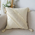Decorative Cushion with Texture Pattern and Fringes