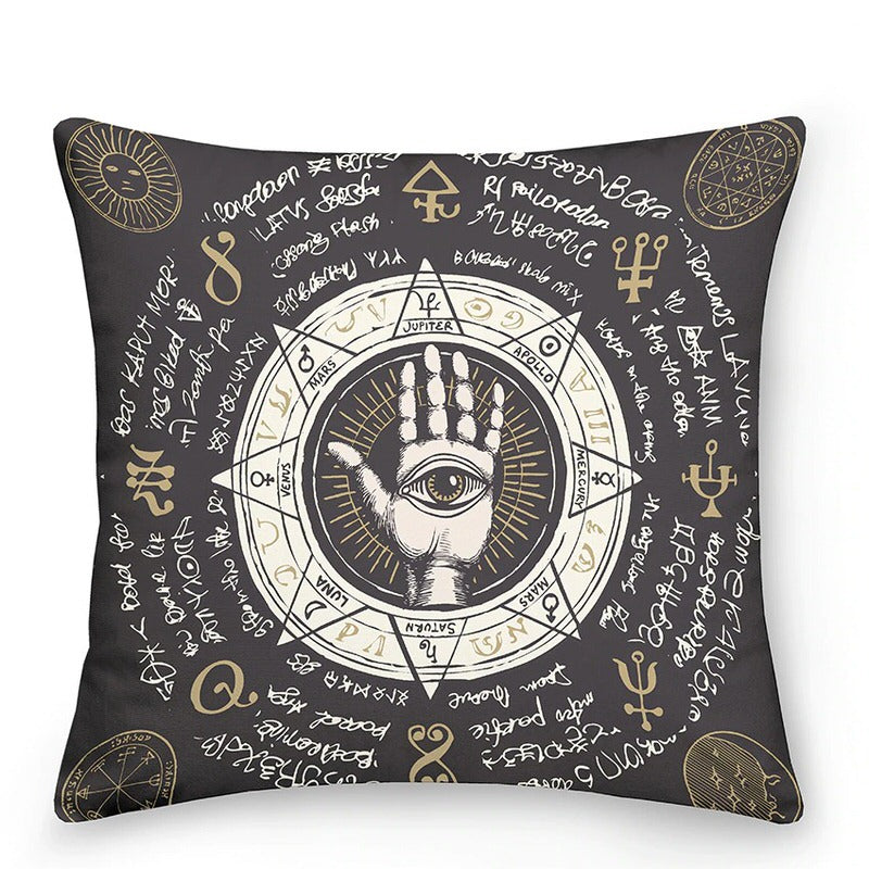 Decorative cushions with Sun and Moon in Astrological Style