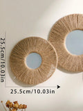 Vinantica | Round decorative wall mirror in boho style with woven hemp rope
