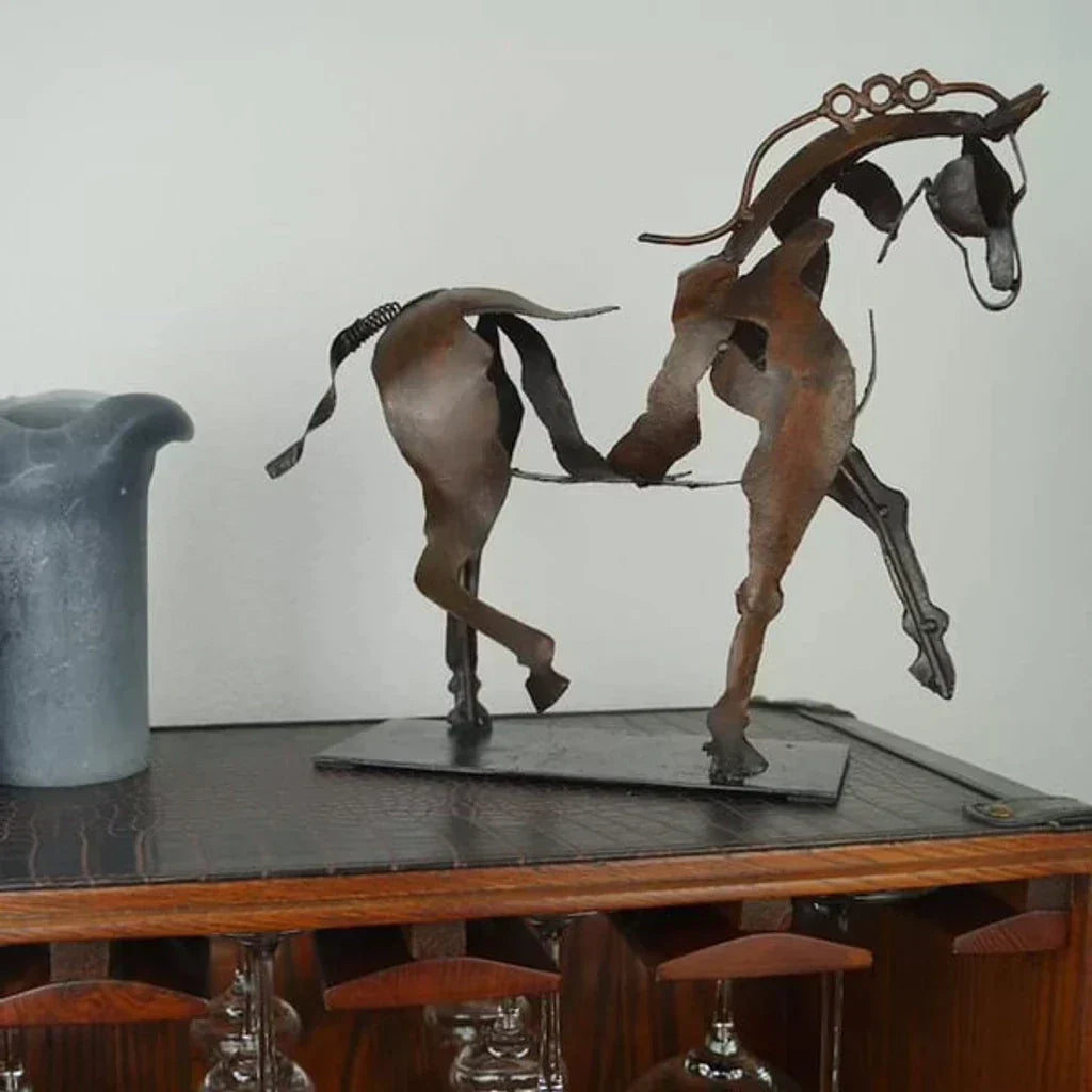 Horse Sculpture - AdonisMetal - Rustic Elegance - Timeless Decorative Piece