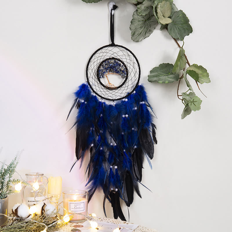 Crystal Tree of Life Feather Glow Dreamcatcher