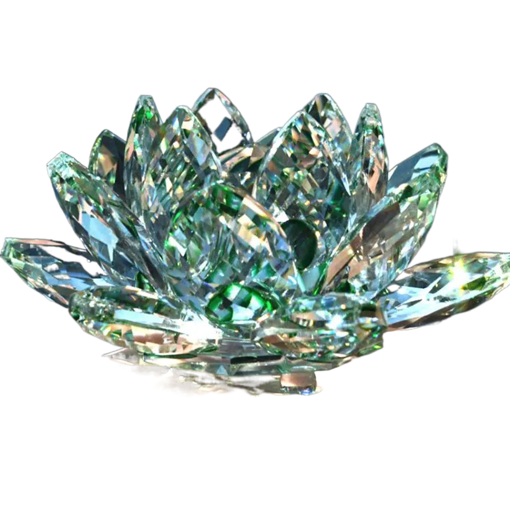 Crystal Lotus Flower Figurine Home Wedding Decoration Glass Art Collection Paperweight Office Table Ornaments Souvenir Gifts