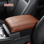 Armrest height cushion for the car – faux leather cover for the center console, with logo selection
