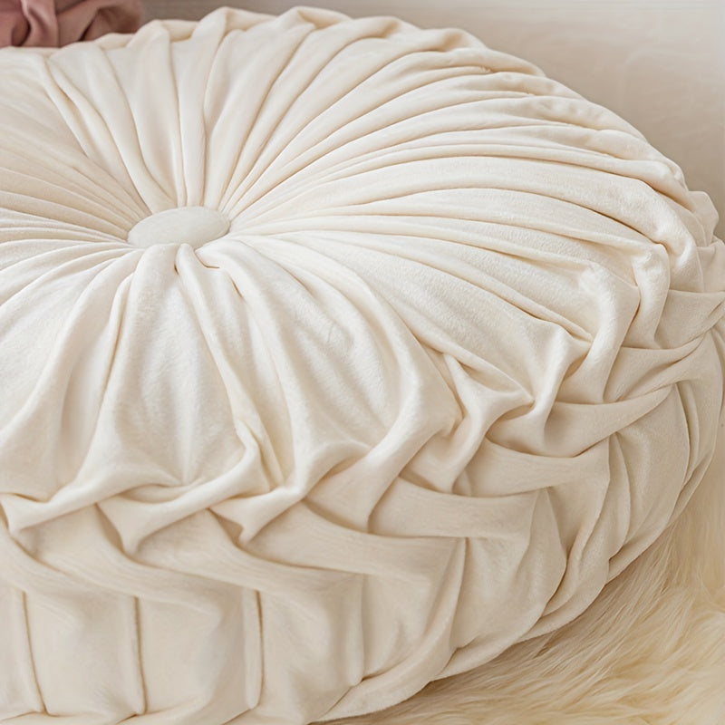 Round Velvet Cushion – Soft Decorative Pillow for Living Room, Bedroom, and Office, Perfect as Floor Cushion or Sofa Decoration | Vinantica