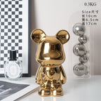 Colorful Ceramic Bear Sculpture and Statue Piggy Bank Desk Ornament