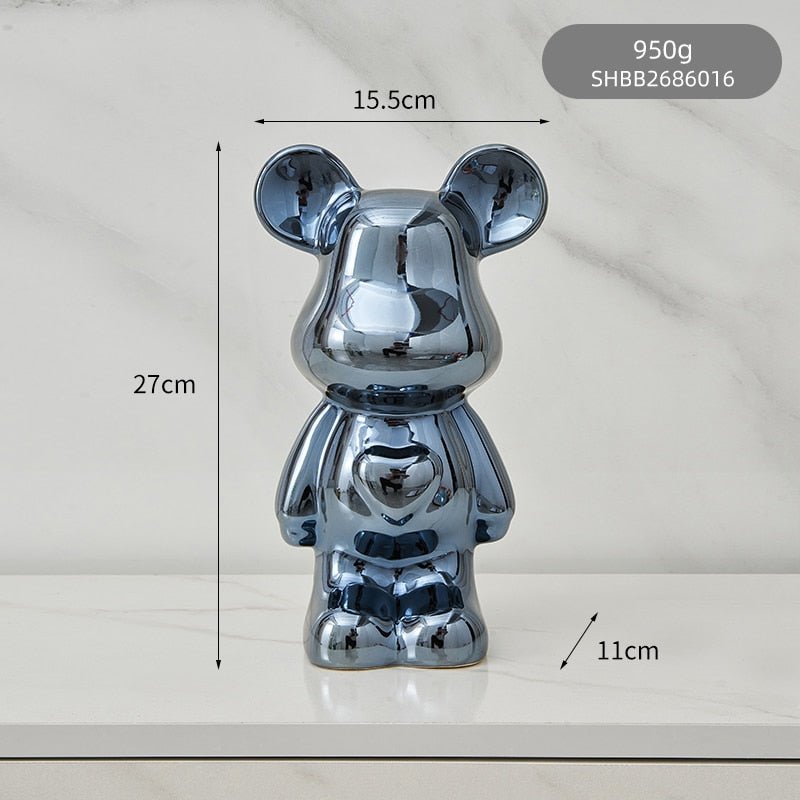 Colorful Ceramic Bear Sculpture and Statue Piggy Bank Desk Ornament