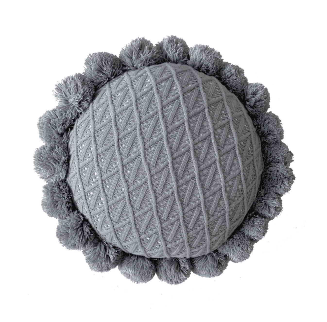 Sweet Pom Pom Tassel Round Cushion