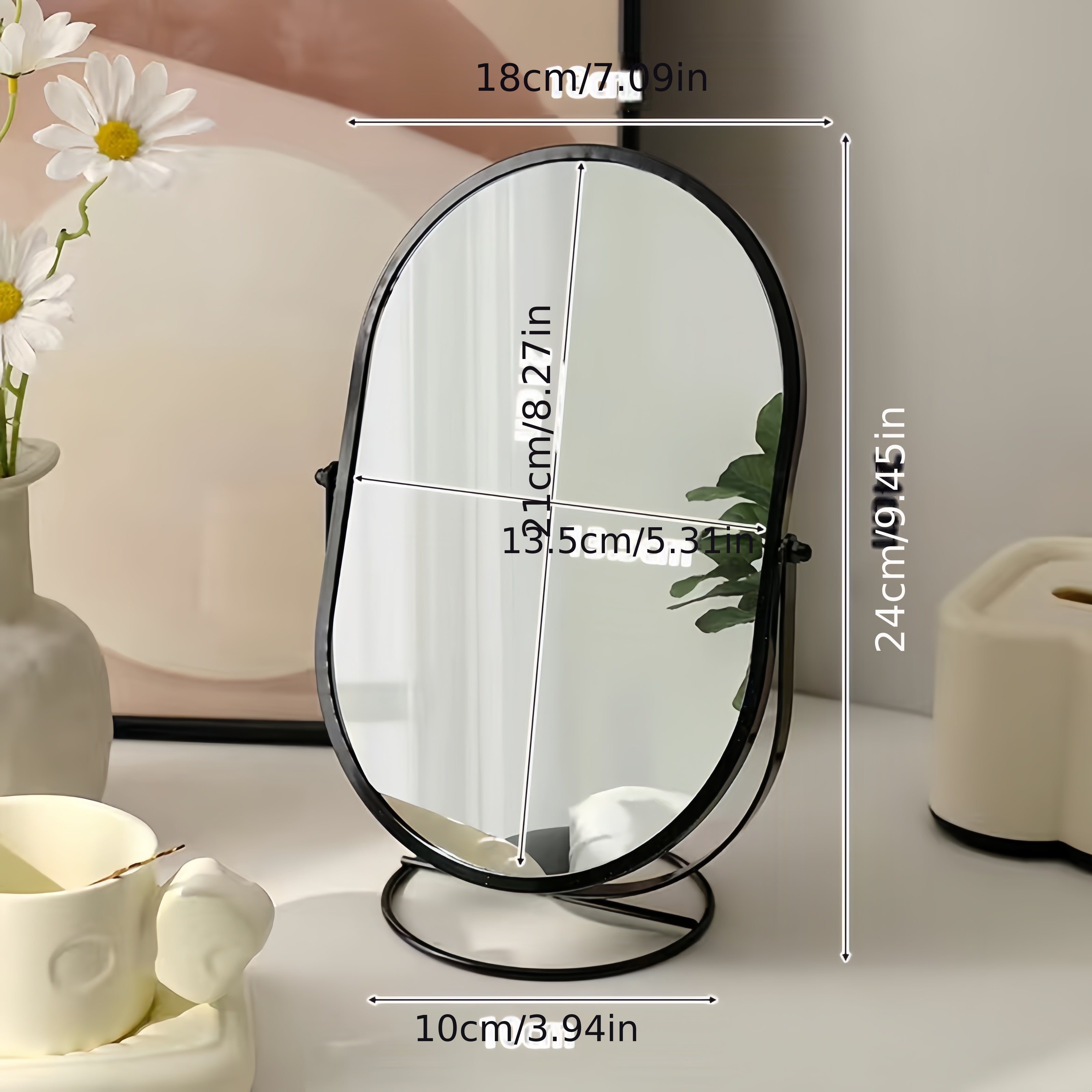 360° Look – Elegant Makeup Mirror for Every Angle