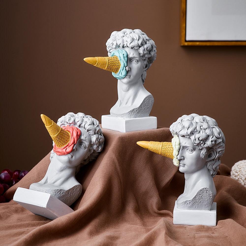 Figure Face Ice Cream Art Sculpture