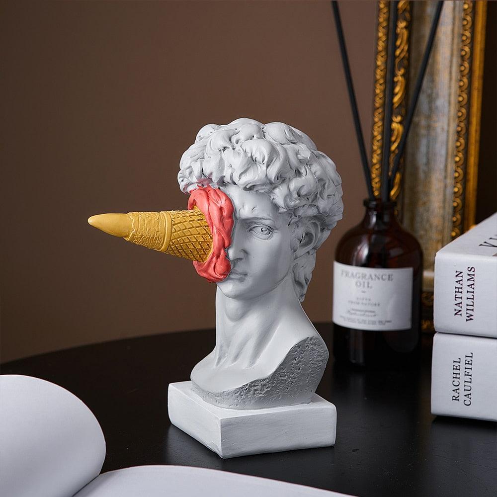 Figure Face Ice Cream Art Sculpture