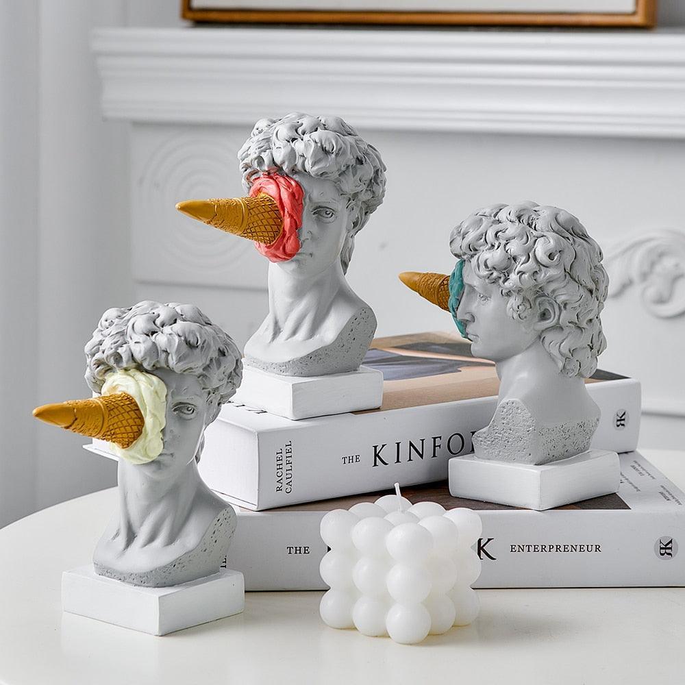 Figure Face Ice Cream Art Sculpture