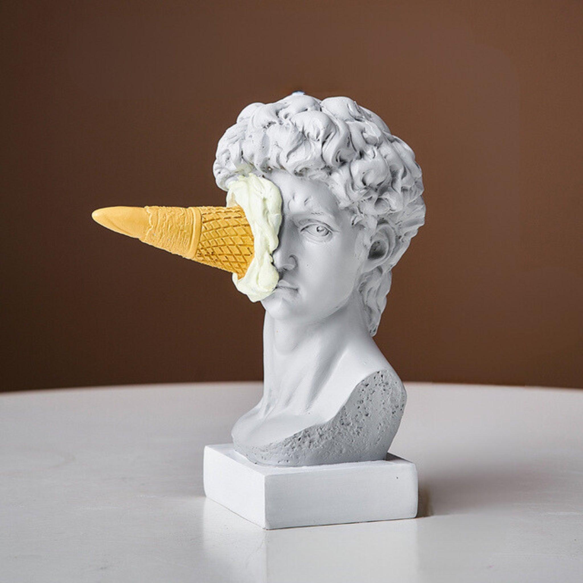 Figure Face Ice Cream Art Sculpture