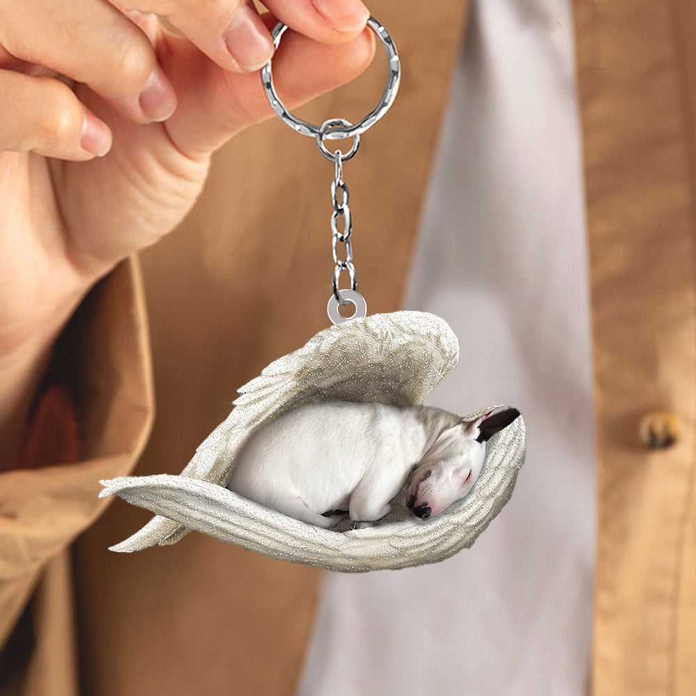 Bull Terrier Sleeping Angel Acrylic Keychain