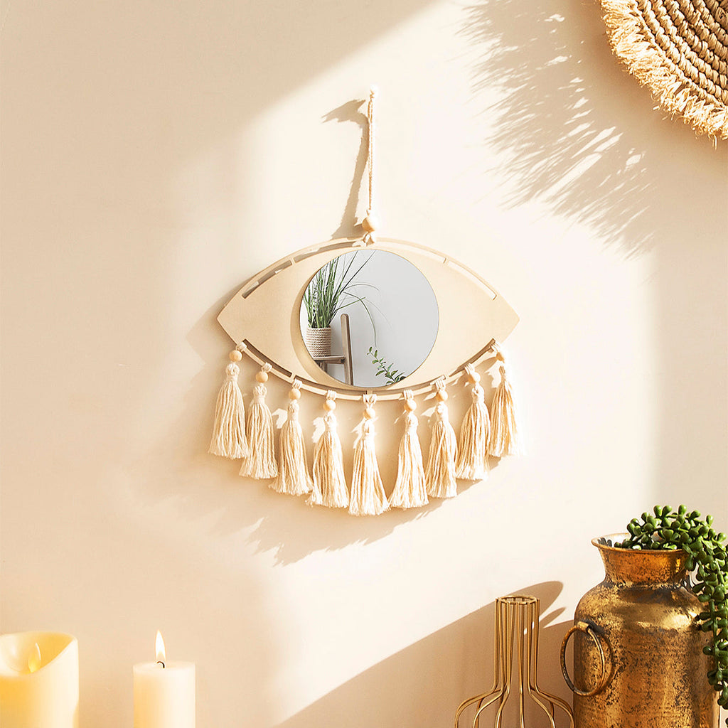 Vinantica | Boho Macrame Eye Mirror Wall Decor