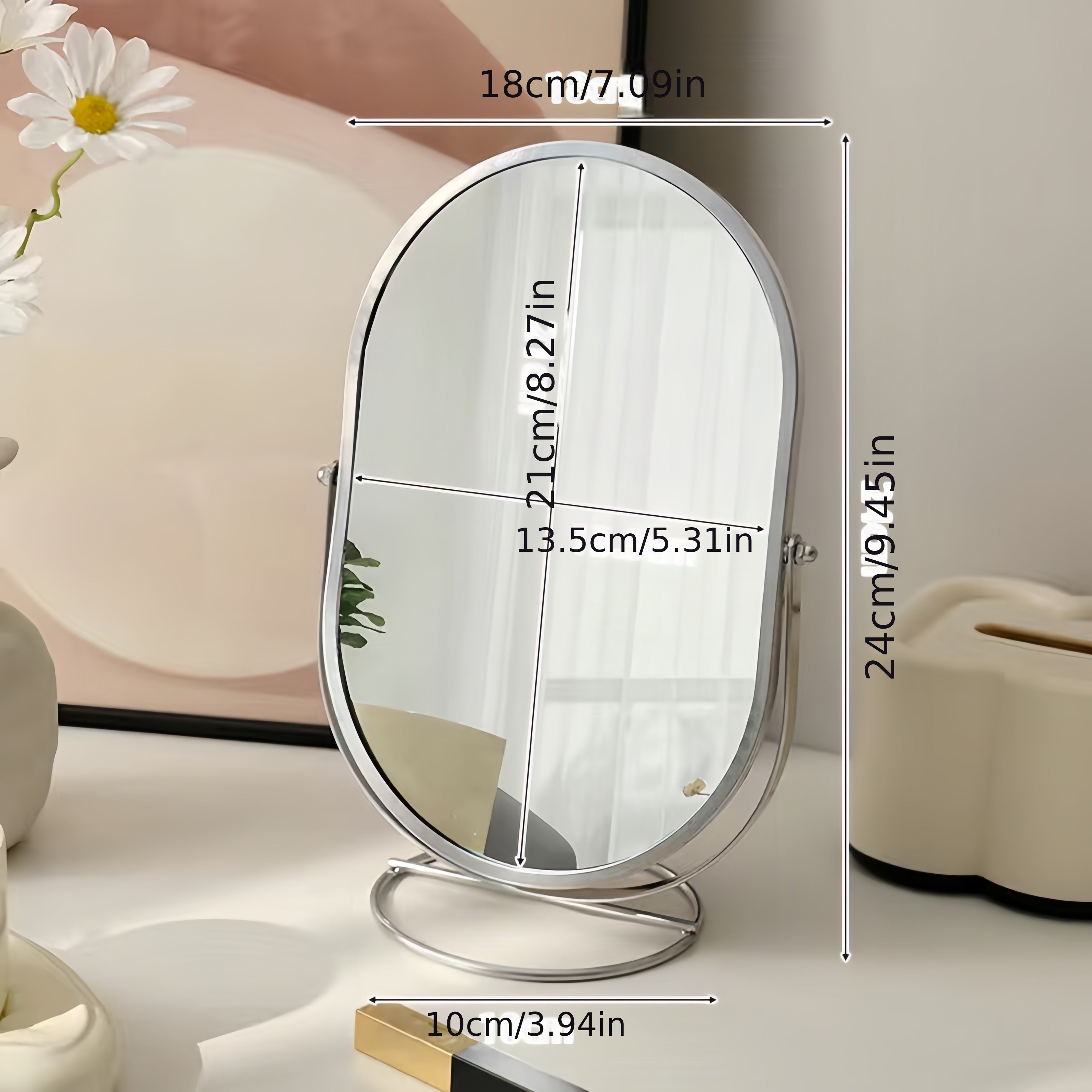 360° Look – Elegant Makeup Mirror for Every Angle