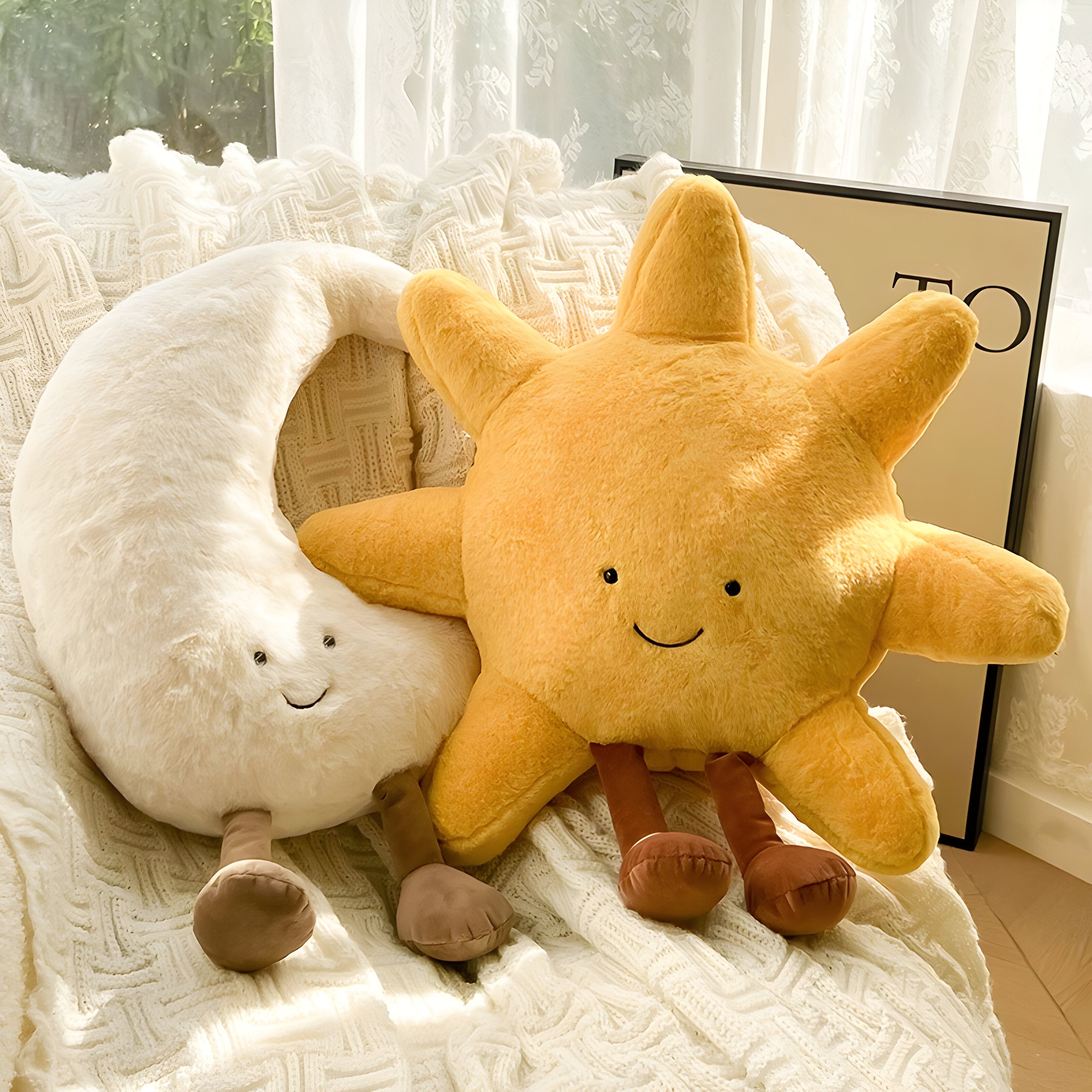CloudMoon Cushion - Soft Moon and Sun Tatami Cushion | Vinantica
