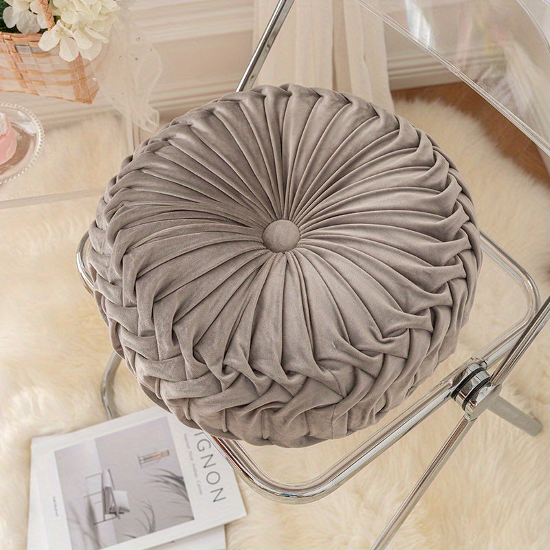 Round Velvet Cushion – Soft Decorative Pillow for Living Room, Bedroom, and Office, Perfect as Floor Cushion or Sofa Decoration | Vinantica