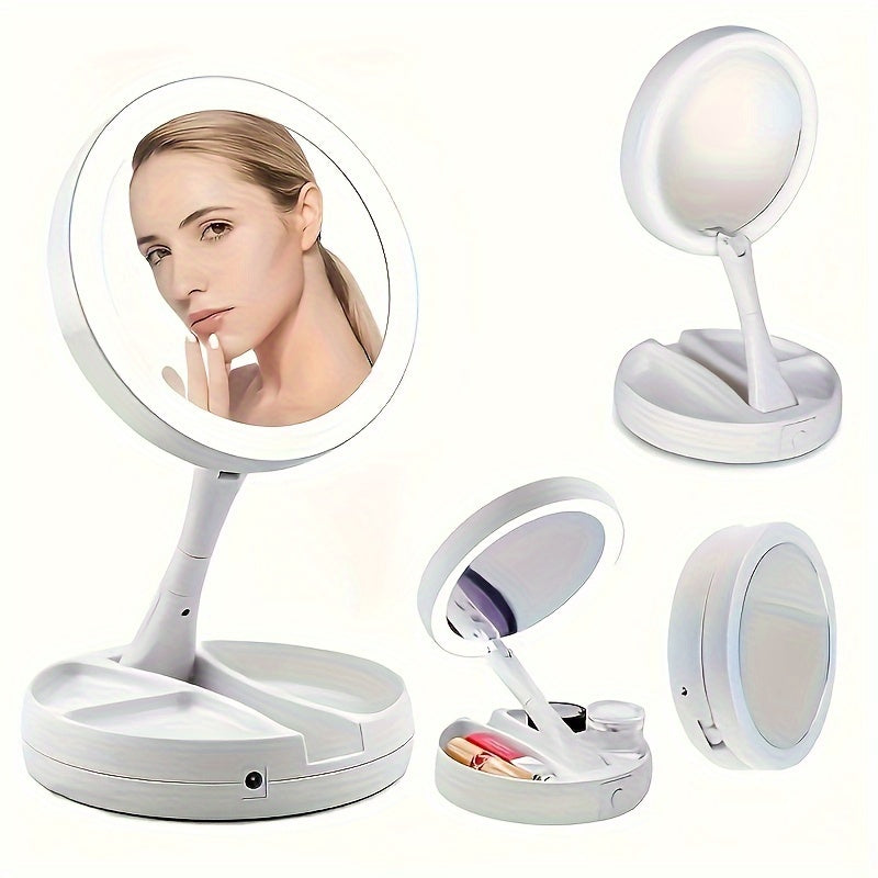 GlowMirror - Portable Makeup Mirror with LED