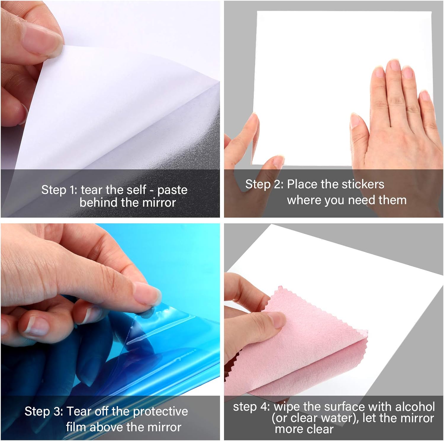 Vinantica | Flexible Mirror Sheets | Shatterproof PET Wall Mirror | Peel & Stick Design | Lightweight & Safe